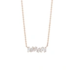 Suzanne Kalan Classic Diamond Mini Bar Pendant in 18K Rose Gold | Fine Necklaces | Coveti