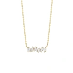 Suzanne Kalan Classic Diamond Mini Bar Pendant in 18K Yellow Gold | Fine Necklaces | Coveti