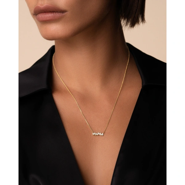 Suzanne Kalan Classic Diamond Mini Bar Pendant in 18K Yellow Gold | Fine Necklaces | Coveti