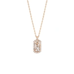Suzanne Kalan Classic Diamond Mini Dog Tag Pendant in 18K Rose Gold | Fine Necklaces | Coveti