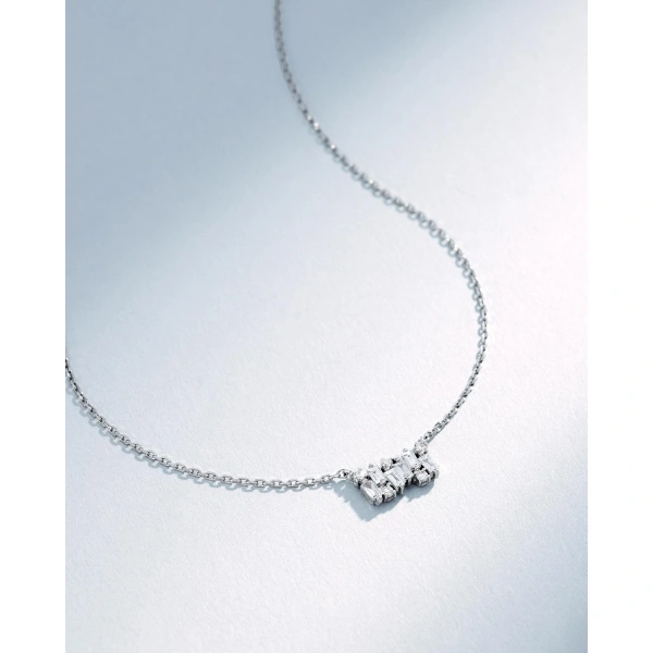 Suzanne Kalan Classic Diamond Mini Shimmer Bar Pendant in 18K White Gold | Fine Necklaces | Coveti