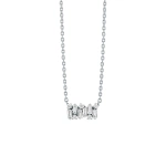 Suzanne Kalan Classic Diamond Mini Shimmer Bar Pendant in 18K White Gold | Fine Necklaces | Coveti