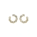 Suzanne Kalan Classic Diamond Mini Sideways Hoops in 18K Yellow Gold | Fine Earrings | Coveti