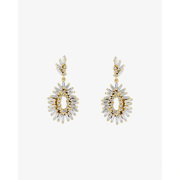 Suzanne Kalan Classic Diamond Mini Tear Drop Earrings in 18K Rose Gold | Fine Earrings | Coveti