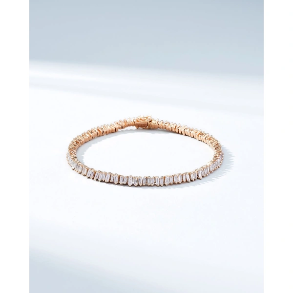 Suzanne Kalan Classic Diamond Mini Tennis Bracelet in 18K Rose Gold | Fine Bracelets | Coveti