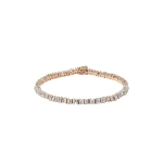 Suzanne Kalan Classic Diamond Mini Tennis Bracelet in 18K Rose Gold | Fine Bracelets | Coveti