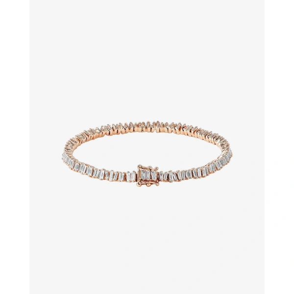 Suzanne Kalan Classic Diamond Mini Tennis Bracelet in 18K Rose Gold | Fine Bracelets | Coveti