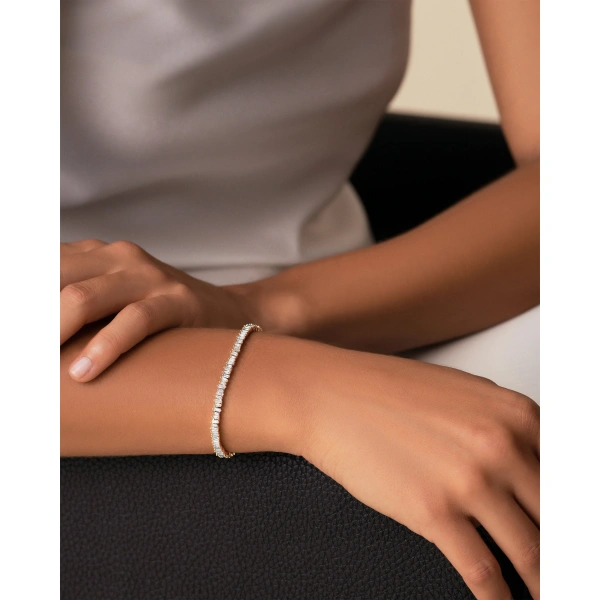 Suzanne Kalan Classic Diamond Mini Tennis Bracelet in 18K Rose Gold | Fine Bracelets | Coveti