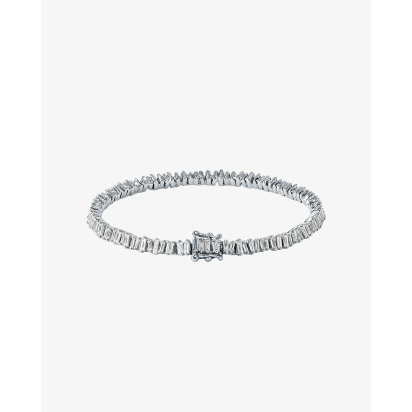 Suzanne Kalan Classic Diamond Mini Tennis Bracelet in 18K White Gold | Fine Bracelets | Coveti