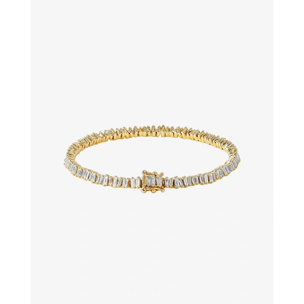 Suzanne Kalan Classic Diamond Mini Tennis Bracelet in 18K Yellow Gold | Fine Bracelets | Coveti