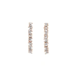 Suzanne Kalan Classic Diamond Mini Tennis Drop Earrings in 18K Rose Gold | Fine Earrings | Coveti