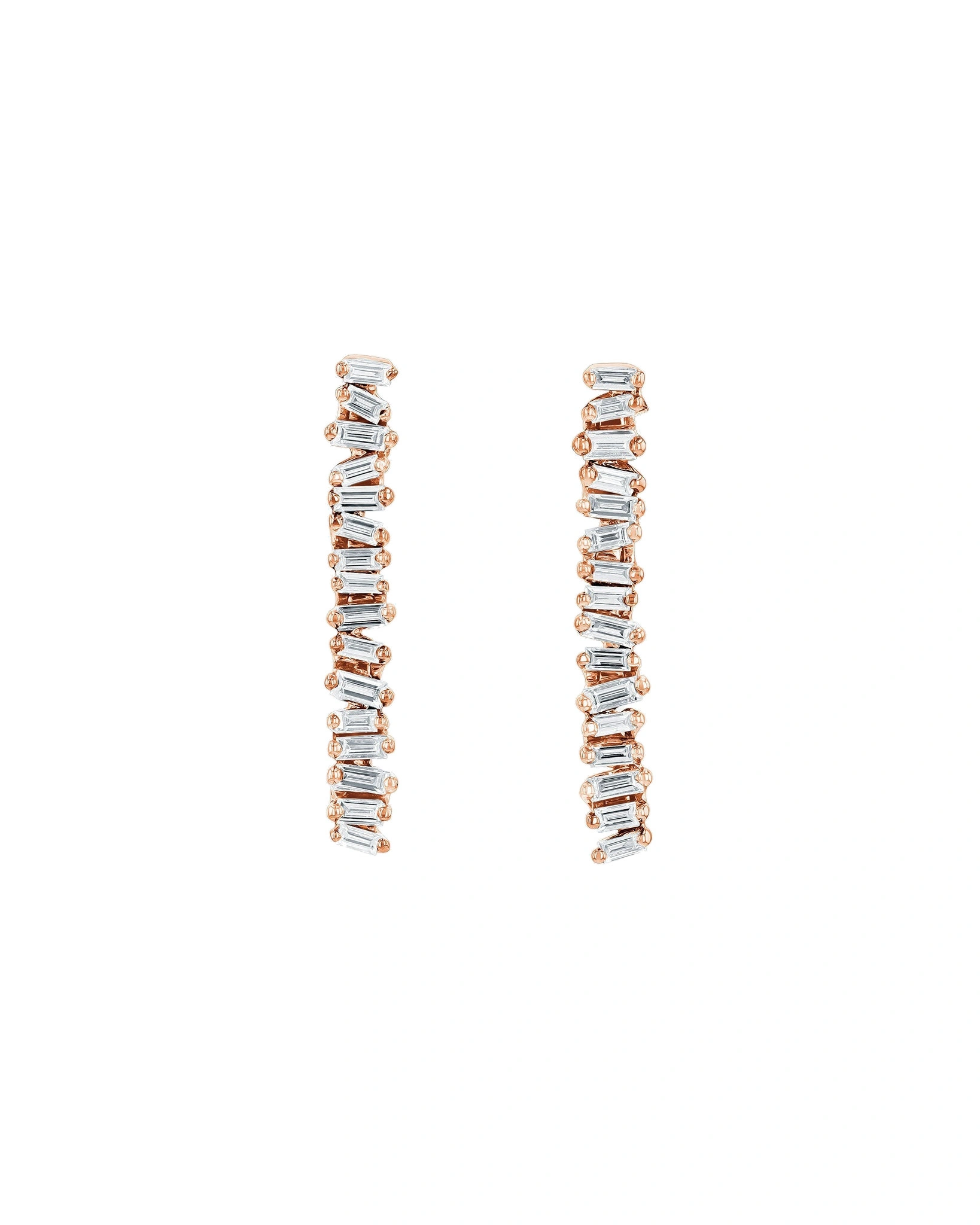 Suzanne Kalan Classic Diamond Mini Tennis Drop Earrings in 18K Rose Gold Suzanne Kalan Classic Diamond Mini Tennis Drop Earrings in 18K Rose Gold | Fine Earrings | Coveti