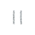 Suzanne Kalan Classic Diamond Mini Tennis Drop Earrings in 18K White Gold | Fine Earrings | Coveti