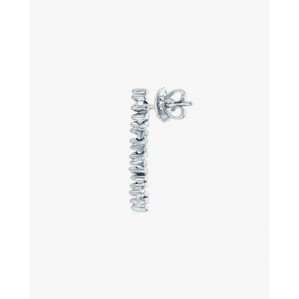 Suzanne Kalan Classic Diamond Mini Tennis Drop Earrings in 18K White Gold | Fine Earrings | Coveti