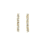 Suzanne Kalan Classic Diamond Mini Tennis Drop Earrings in 18K Yellow Gold | Fine Earrings | Coveti