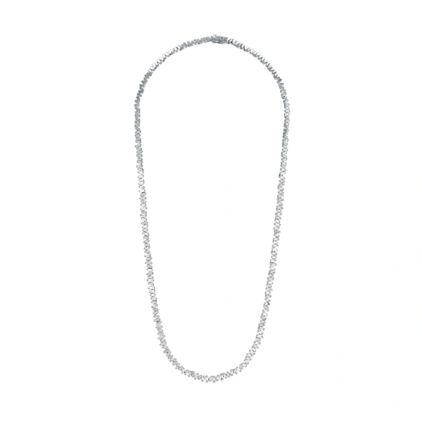 Classic Diamond Mini Tennis Necklace in 18K White Gold