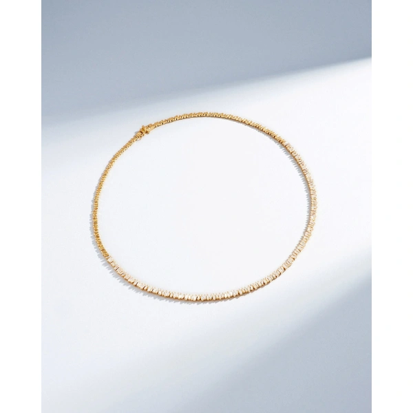 Suzanne Kalan Classic Diamond Mini Tennis Necklace in 18K Yellow Gold | Fine Necklaces | Coveti