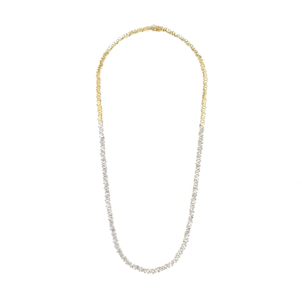 Suzanne Kalan Classic Diamond Mini Tennis Necklace in 18K Yellow Gold | Fine Necklaces | Coveti