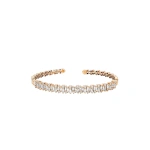 Suzanne Kalan Classic Diamond Shimmer Bangle in 18K Rose Gold | Fine Bracelets | Coveti