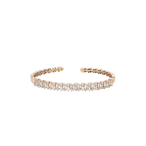 Classic Diamond Shimmer Bangle in 18K Rose Gold