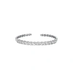 Suzanne Kalan Classic Diamond Shimmer Bangle in 18K White Gold | Fine Bracelets | Coveti
