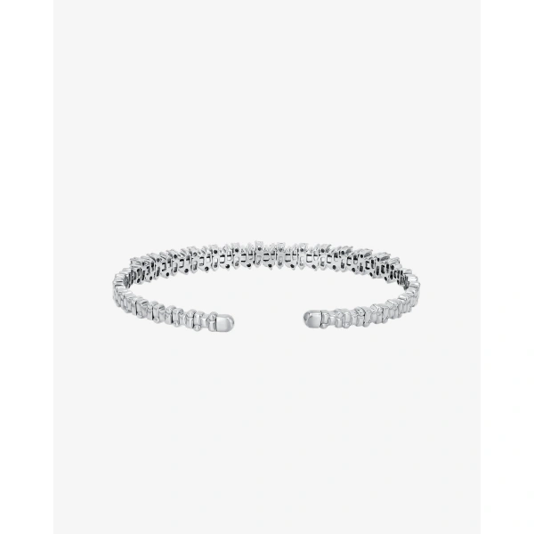 Suzanne Kalan Classic Diamond Shimmer Bangle in 18K White Gold | Fine Bracelets | Coveti
