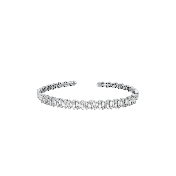 Classic Diamond Shimmer Bangle in 18K White Gold