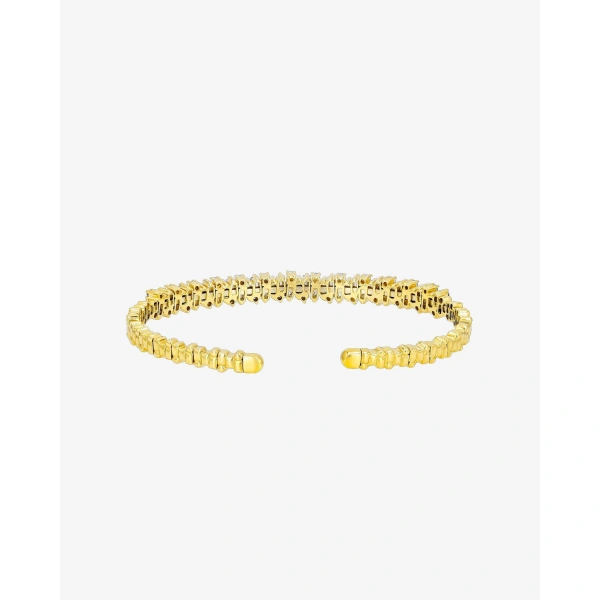 Suzanne Kalan Classic Diamond Shimmer Bangle in 18K Yellow Gold | Fine Bracelets | Coveti