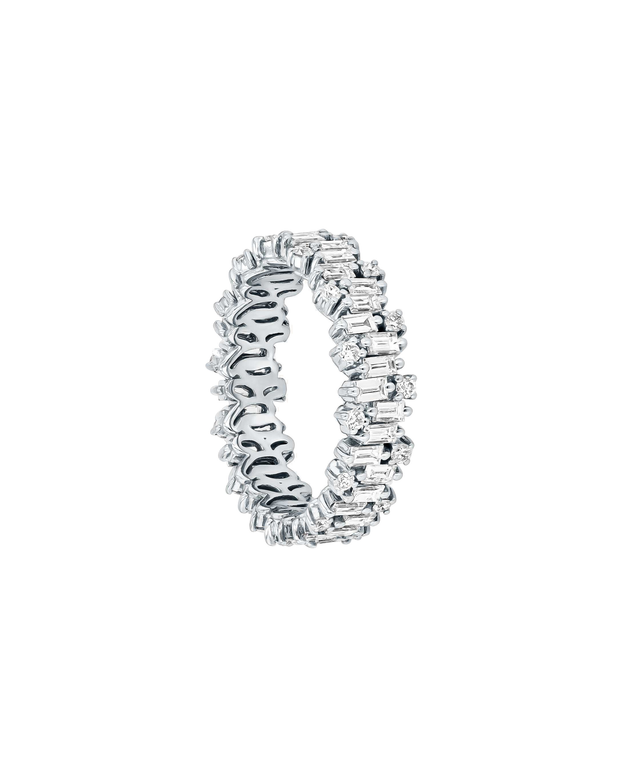Suzanne Kalan Classic Diamond Shimmer Eternity Band in 18K White Gold Suzanne Kalan Classic Diamond Shimmer Eternity Band in 18K White Gold | Fine Rings | Coveti