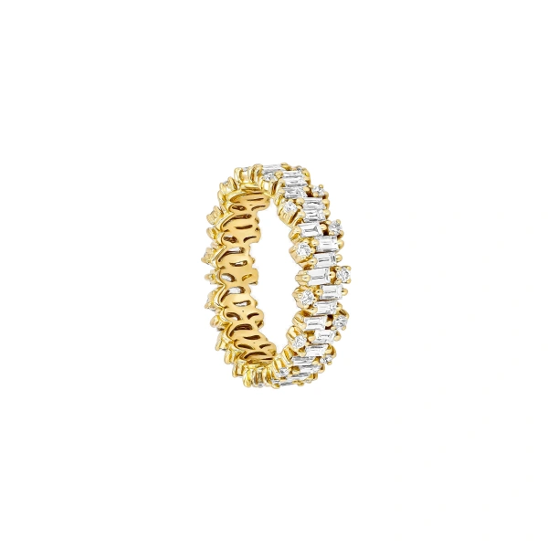 Classic Diamond Shimmer Eternity Band in 18K Yellow Gold