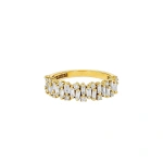 Suzanne Kalan Classic Diamond Shimmer Half Band in 18K Yellow Gold | Fine Rings | Coveti