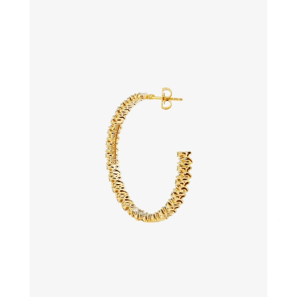 Suzanne Kalan Classic Diamond Shimmer Milli Hoops in 18K Yellow Gold | Fine Earrings | Coveti
