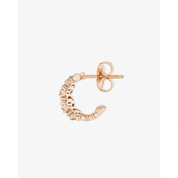 Suzanne Kalan Classic Diamond Shimmer Mini Hoops in 18K Rose Gold | Fine Earrings | Coveti