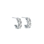 Suzanne Kalan Classic Diamond Shimmer Mini Hoops in 18K White Gold | Fine Earrings | Coveti