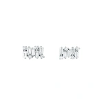 Suzanne Kalan Classic Diamond Shimmer Studs in 18K White Gold | Fine Earrings | Coveti