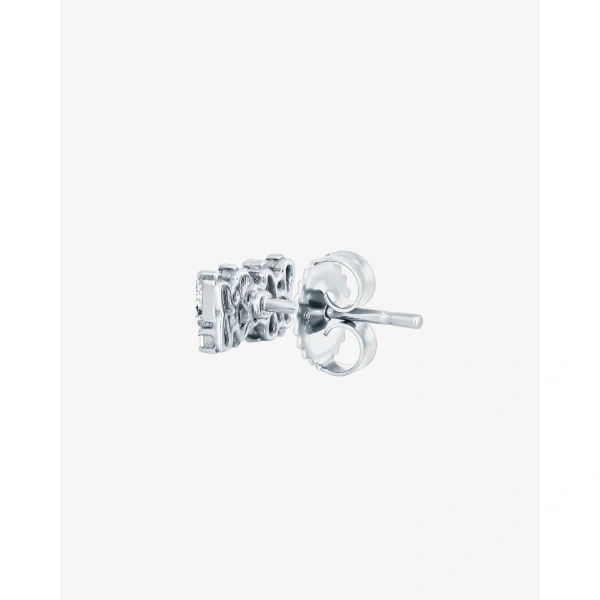 Suzanne Kalan Classic Diamond Shimmer Studs in 18K White Gold | Fine Earrings | Coveti