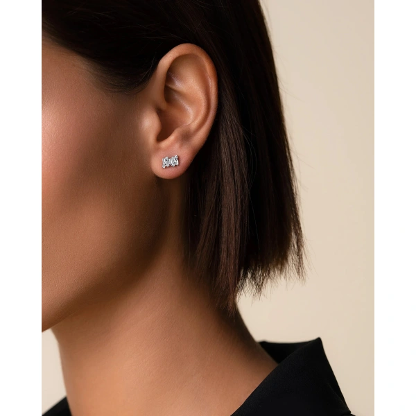 Suzanne Kalan Classic Diamond Shimmer Studs in 18K White Gold | Fine Earrings | Coveti