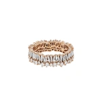 Suzanne Kalan Classic Diamond Short Stack Eternity Band in 18K Rose Gold | Fine Rings | Coveti