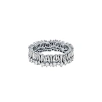 Suzanne Kalan Classic Diamond Short Stack Eternity Band in 18K White Gold | Fine Rings | Coveti