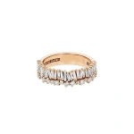 Suzanne Kalan Classic Diamond Short Stack Half Band in 18K Rose Gold | Fine Rings | Coveti