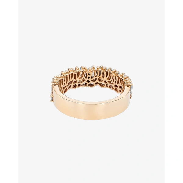 Suzanne Kalan Classic Diamond Short Stack Half Band in 18K Rose Gold | Fine Rings | Coveti