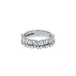 Suzanne Kalan Classic Diamond Short Stack Half Band in 18K White Gold | Fine Rings | Coveti