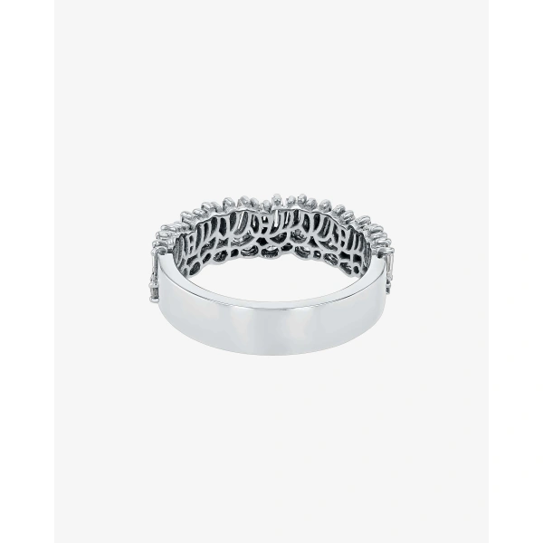 Suzanne Kalan Classic Diamond Short Stack Half Band in 18K White Gold | Fine Rings | Coveti