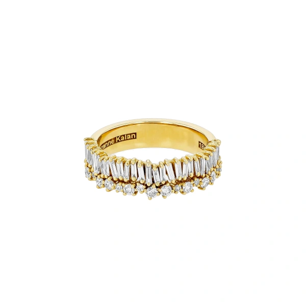 Classic Diamond Short Stack Half Band in 18K Yellow Gold