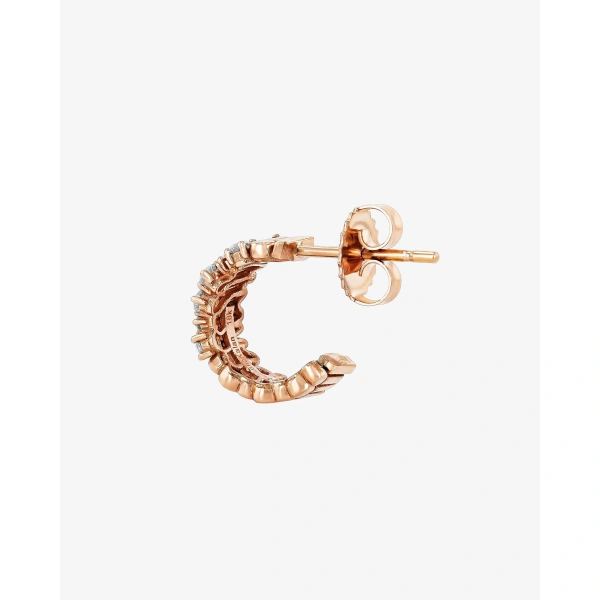 Suzanne Kalan Classic Diamond Short Stack Mini Hoops in 18K Rose Gold | Fine Earrings | Coveti