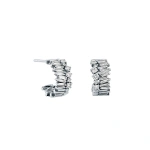 Suzanne Kalan Classic Diamond Short Stack Mini Hoops in 18K White Gold | Fine Earrings | Coveti
