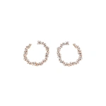 Suzanne Kalan Classic Diamond Sideways Cluster Midi Hoops in 18K Rose Gold | Fine Earrings | Coveti