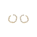 Suzanne Kalan Classic Diamond Sideways Cluster Midi Hoops in 18K Yellow Gold | Fine Earrings | Coveti