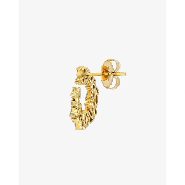 Suzanne Kalan Classic Diamond Sideways Cluster Mini Hoops in 18K Yellow Gold | Fine Earrings | Coveti