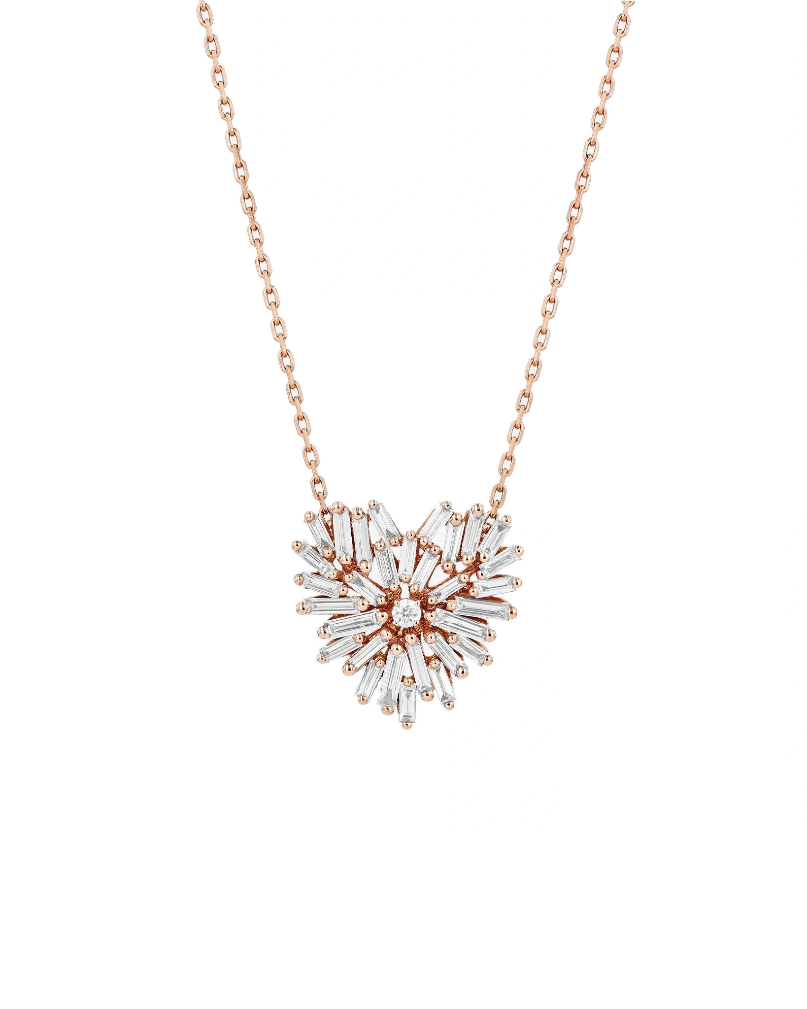 Suzanne Kalan Classic Diamond Small Heart Pendant in 18K Rose Gold Suzanne Kalan Classic Diamond Small Heart Pendant in 18K Rose Gold | Fine Necklaces | Coveti